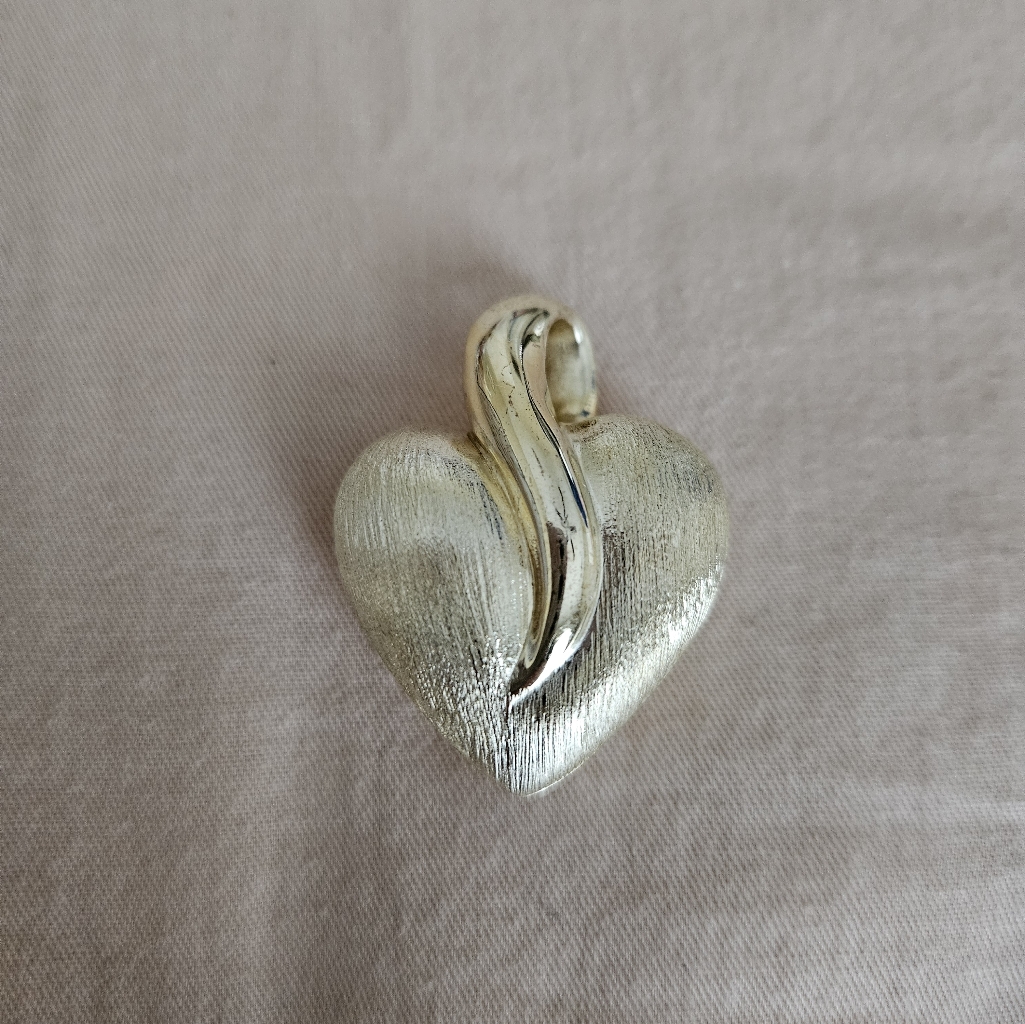 Veronese 18k Gold Clad Sterling Reversible Puffy Heart